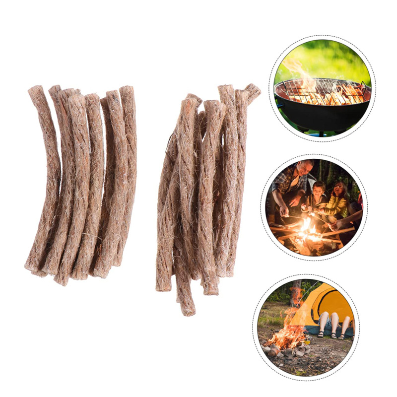 Fire Starting Kit - 12/24 шт., фитиль для выживания, конопляный