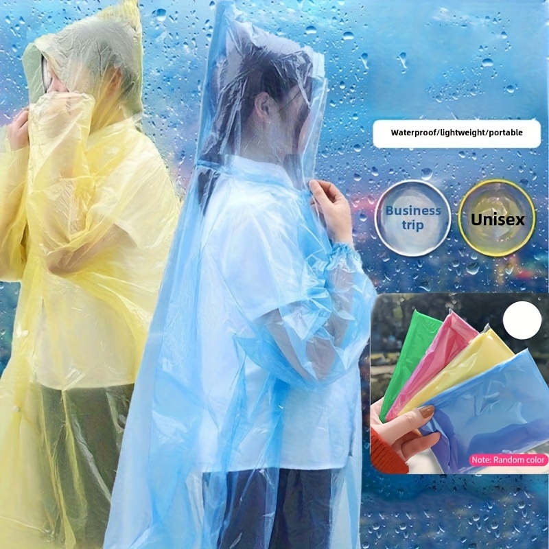 Emergency Poncho Rain - 5/10 шт. одноразовые водонепроницаемые дождевики для