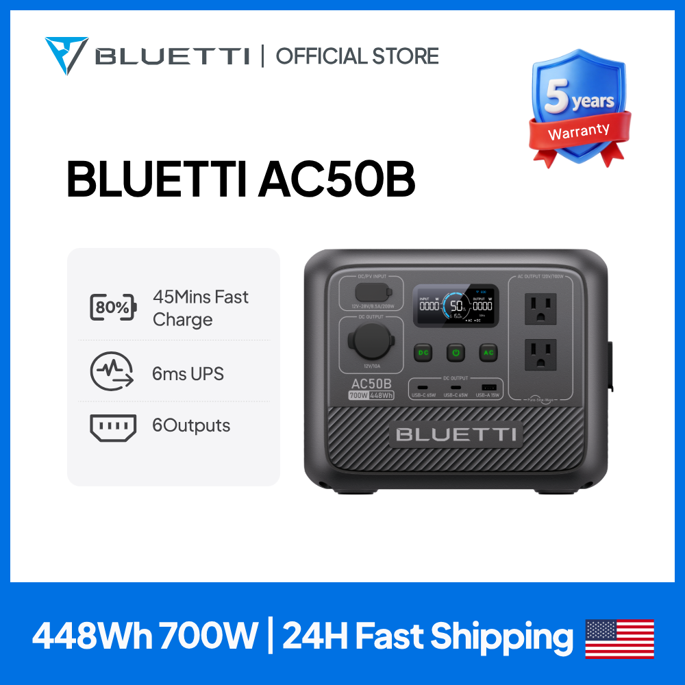 Solar Emergency Charger - Портативная электростанция BLUETTI AC50B 700 Вт,