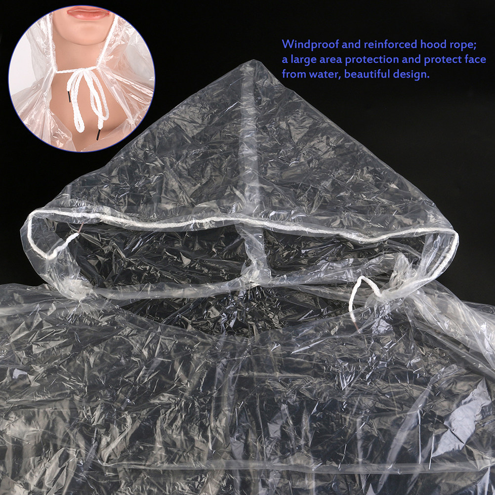 Emergency Poncho Rain - 10 шт. одноразовых дождевиков для взрослых,