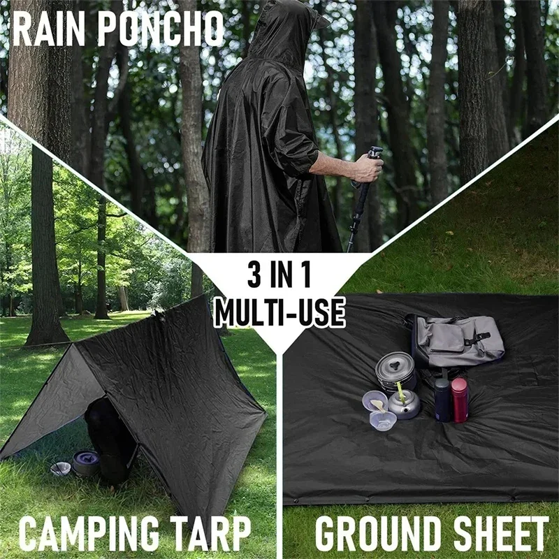 Уличный 3 в 1, военный плащ с  – обзор и цена Emergency Poncho Rain