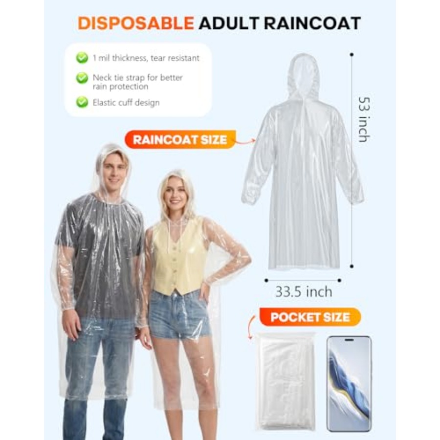Одноразовые дождевики, семейны – обзор и цена Emergency Poncho Rain