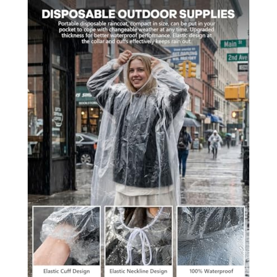 Одноразовые дождевики, семейны – обзор и цена Emergency Poncho Rain