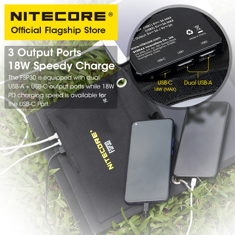 NITECORE FSP30 30 Вт Портативн – обзор и цена Solar Emergency Charger