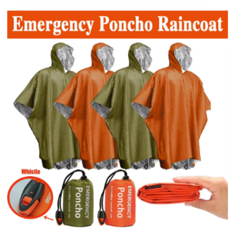 Одноразовое алюминиевое термо- – обзор и цена Emergency Poncho Rain